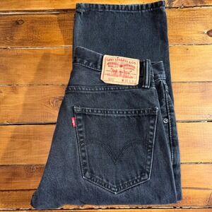 Levi's 505 Jeans Mens 31x30 Faded Black Straight Fit Denim Pants Workwear